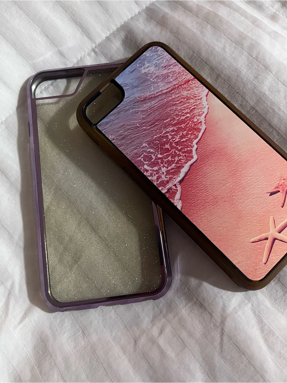 Rose Gold Glitter Phone Case and Pink Beach Phone Case - Unbranded